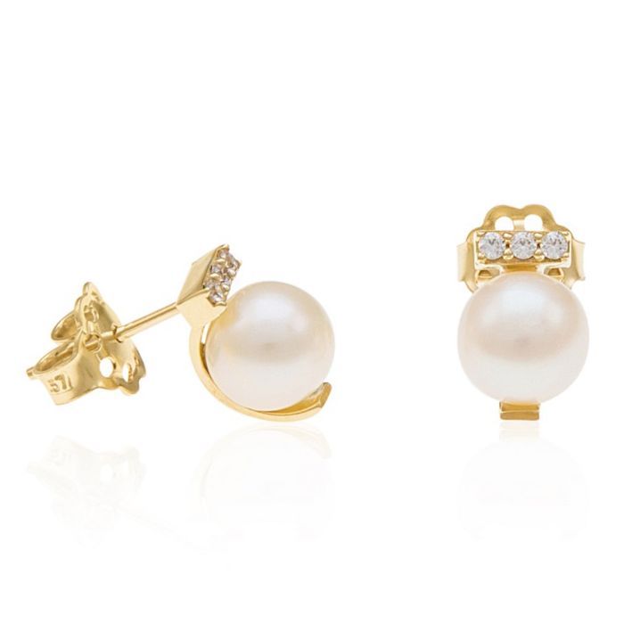 Pearl in yellow gold earrings 9CT HSM0003
