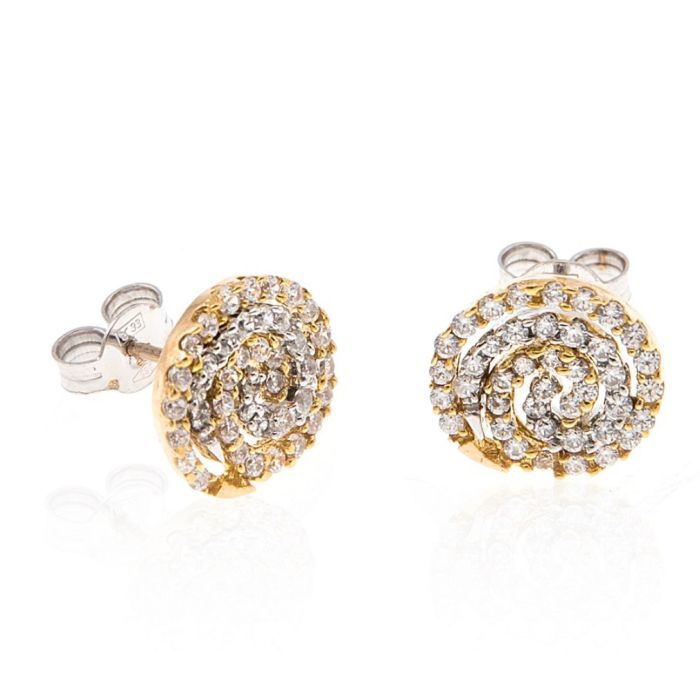 Yellow gold circle earrings 14CT ISM0049