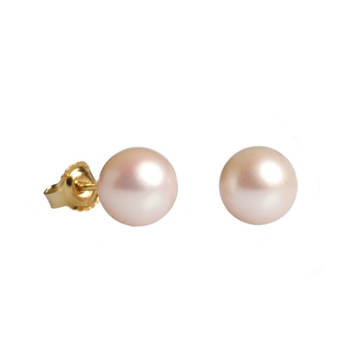 Yellow gold earrings with pearl 14CT ISJ0248