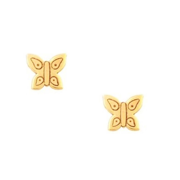 Kid's yellow gold stud earrings with butterflies 9CT HSE0187