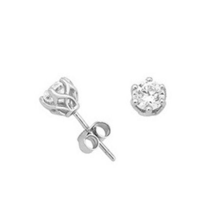 White gold stud earrings with zircon 9CT HSE0166