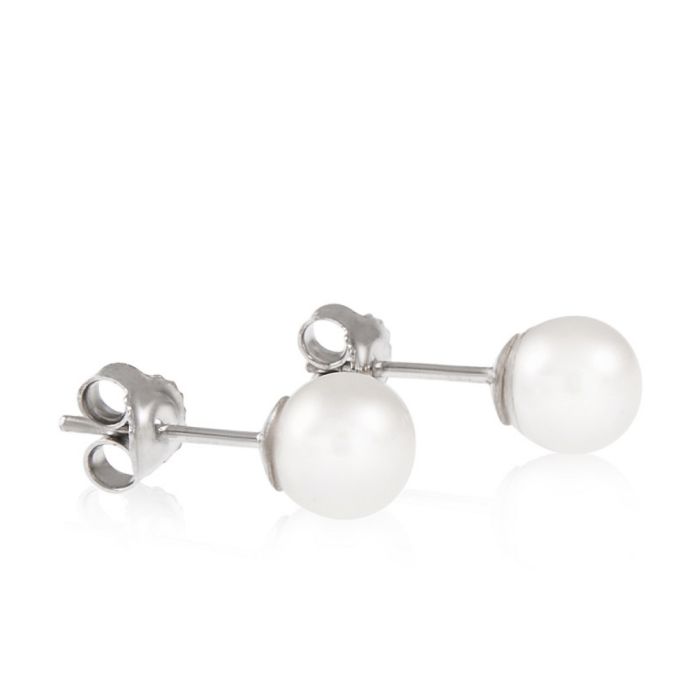 Gold stud earrings with pearl 7,0mm 14CT ISD0114