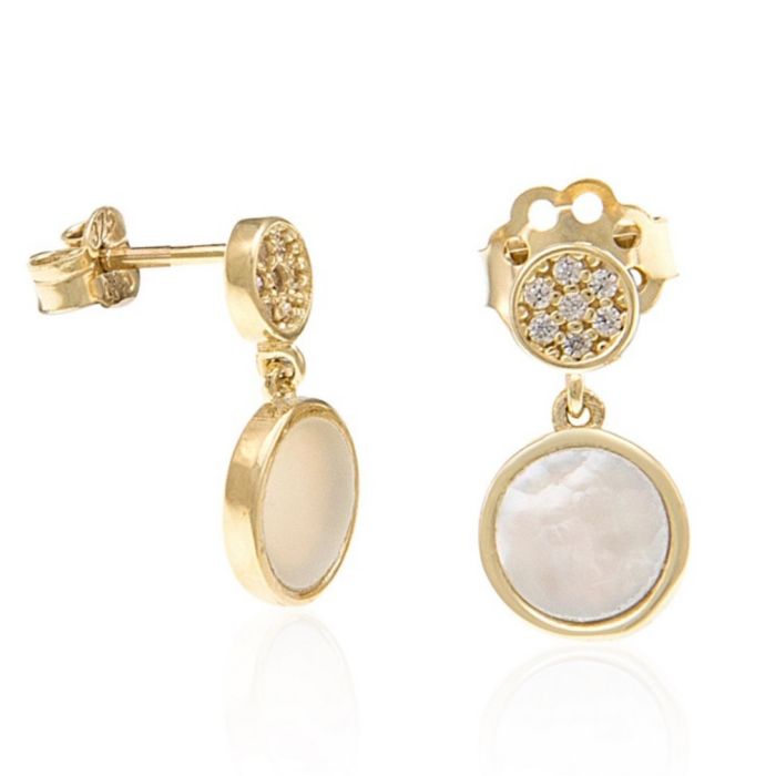 Yellow gold earrings 9CT with circle HSM0002