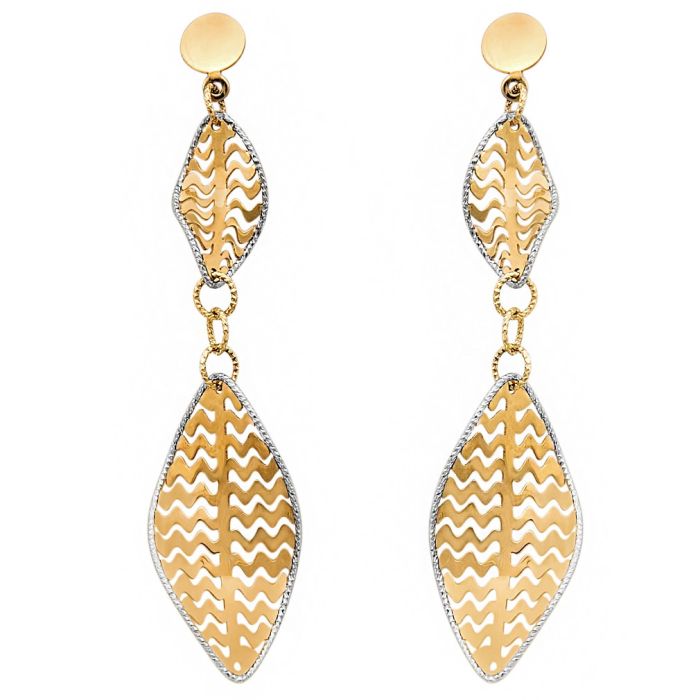Women's yellow gold earrings 14CT ISE0130