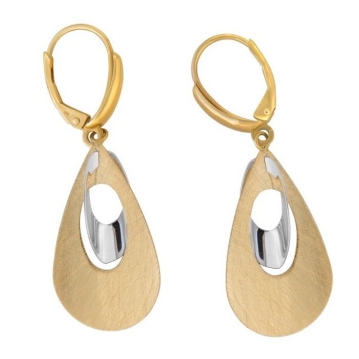 Women's yellow gold pendant earrings 14CT ISJ0185