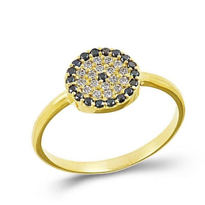 Women ring Yellow Gold with zirkon 9ct 9ct HDD0080