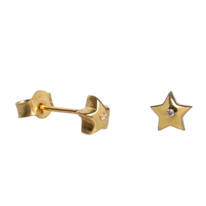 Kid's yellow gold earrings with stars 9CT HSL0011