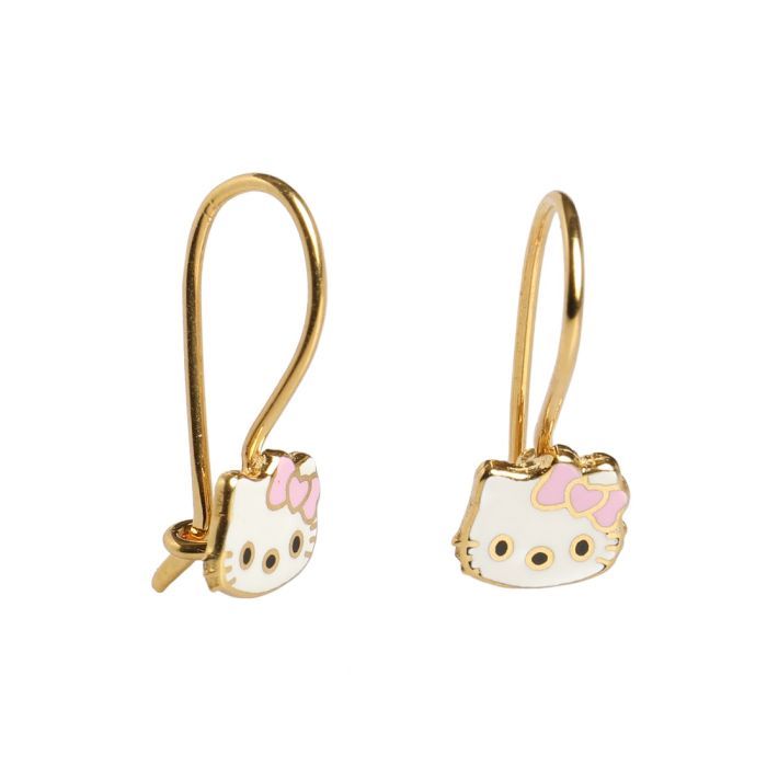 Kid's yellow gold earrings with Hello Kitty 9CT HSL0001