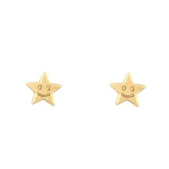 Kid's yellow gold stud earrings with stars 9CT HSE0179