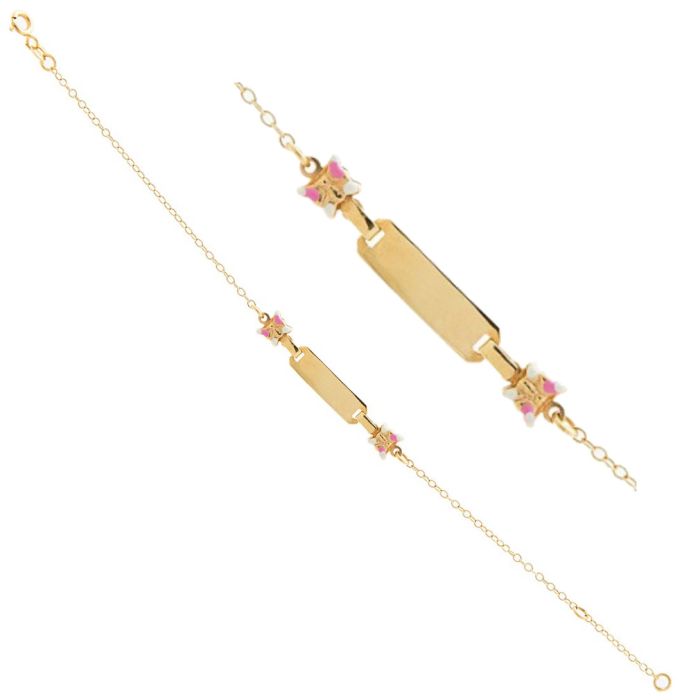 Children's ID 14CT  gold with butterfly JHT0018