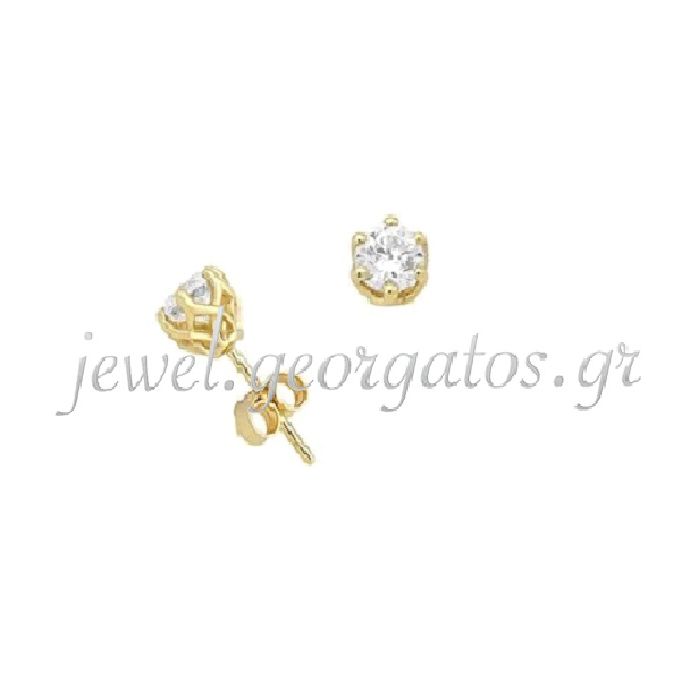 Stud earrings in yellow gold with zirkon 9CT HSF0019