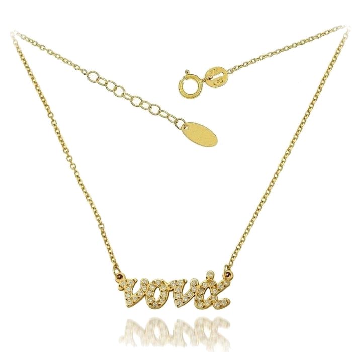 Women gold necklace 9CT with the word Godmather HRR0006