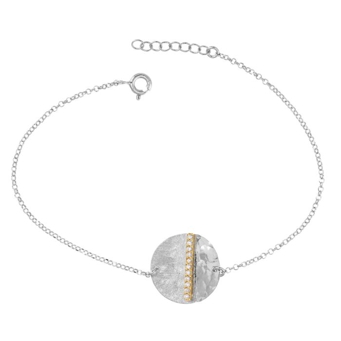 Women's silver bracelet with gilded bar WV00645
