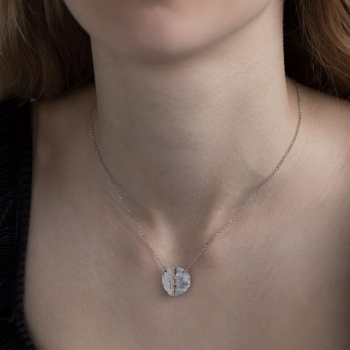 Women's silver necklace with bar WR00843