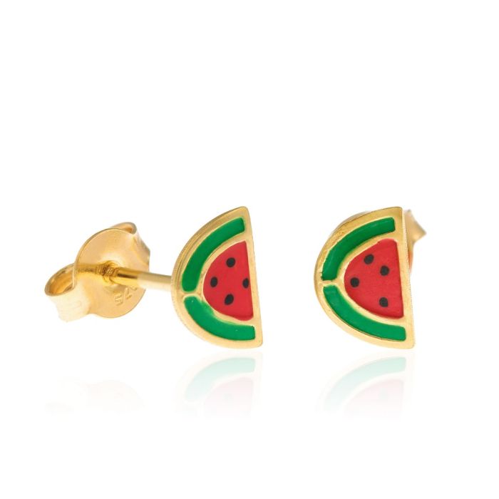 Kid's yellow gold earrings with watermelons 9CT HSR0005