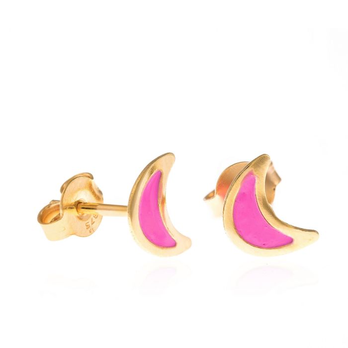 Kid's yellow gold earrings with moon 9CT HSR0006