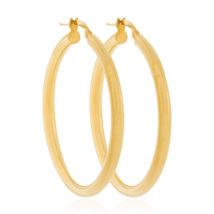 Women's yellow gold earring hoops 14CT IST0001