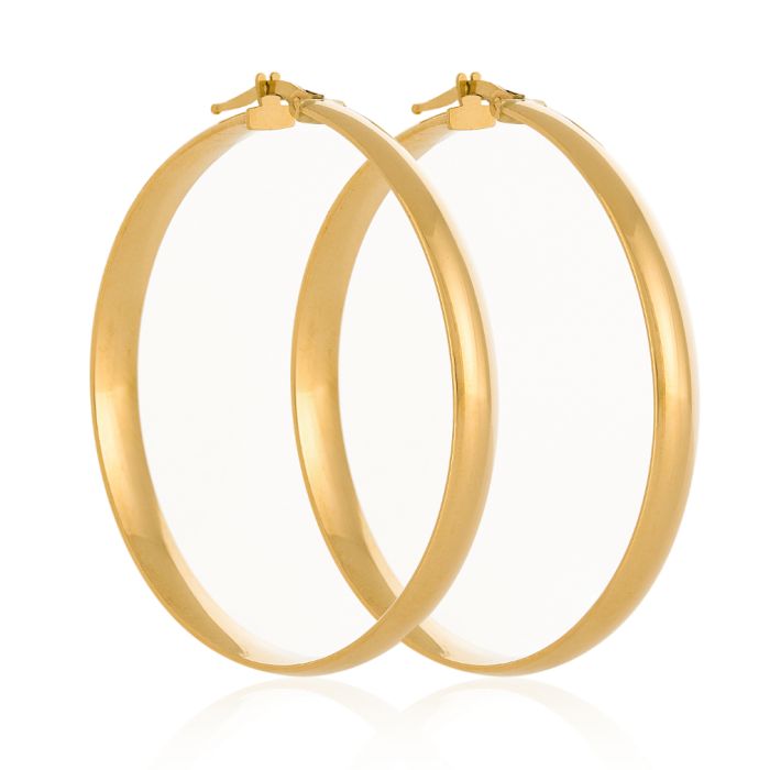 Women's yellow gold hoop earrings 14CT IST0003