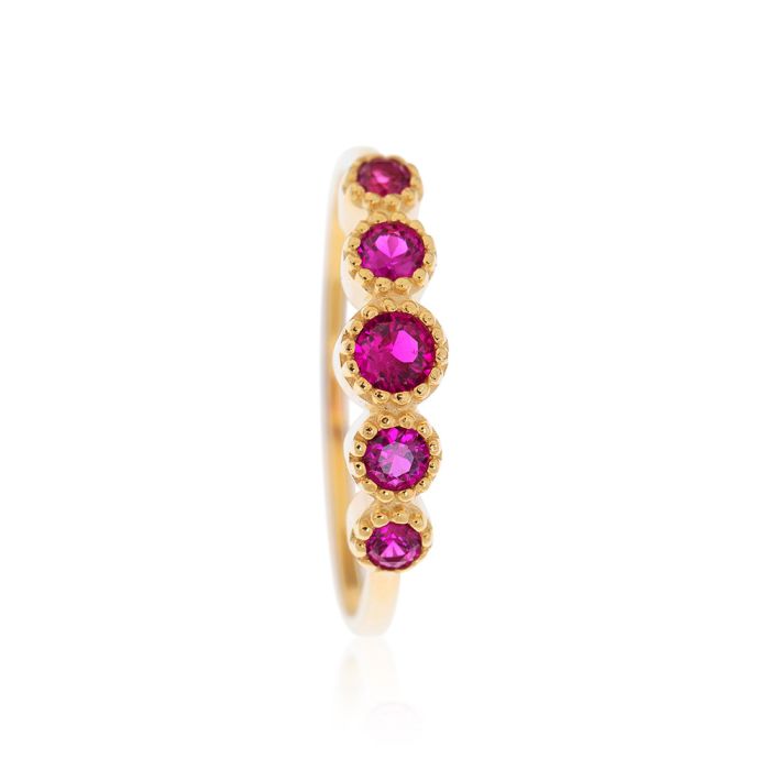 Gold ring 9CT with zirkon in ruby color HDM0073