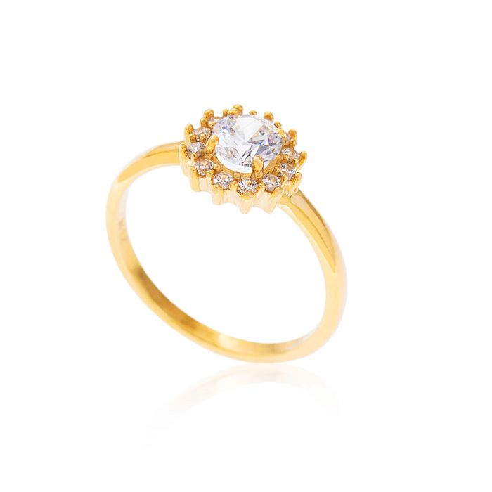 Gold ring 9CT with zircon HDM0091