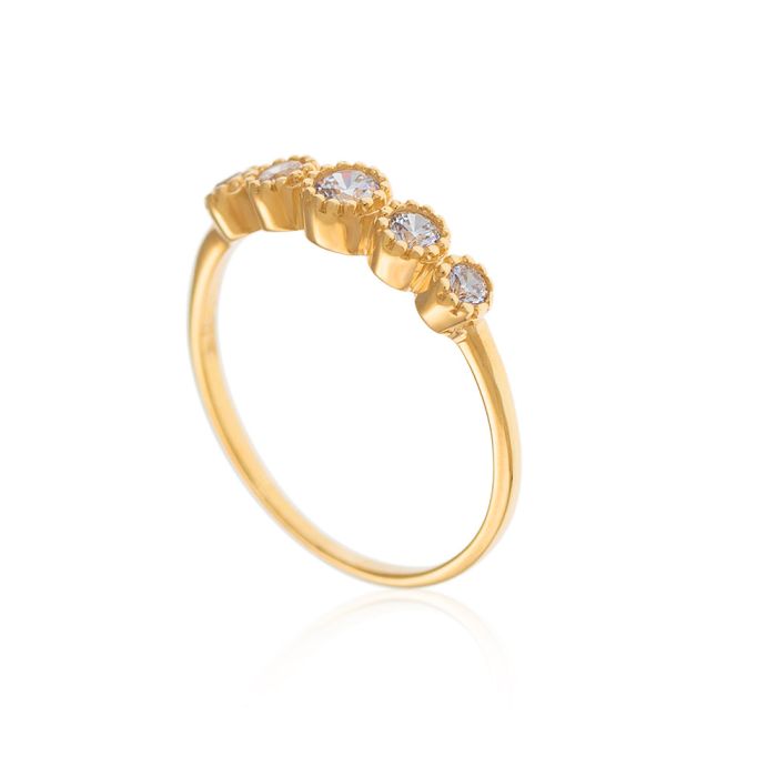 Gold ring 9CT with zircon HDM0102