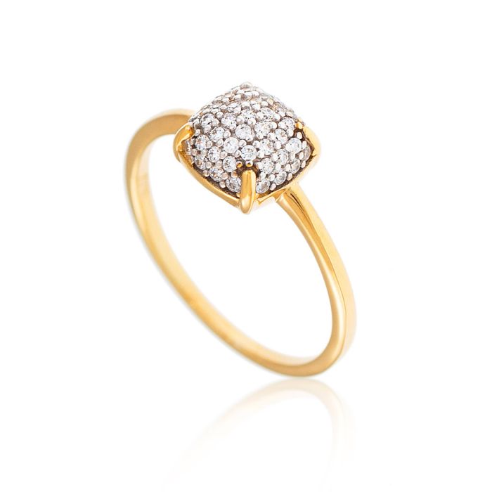Yellow gold ring 9CT with zircon HDM0121