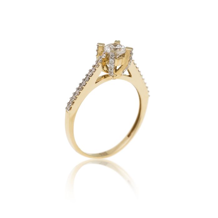 Women's engagement gold ring 14CT with zircon IDE0133