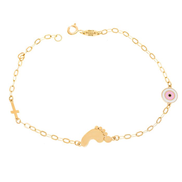 Kid's gold bracelet 9CT with foot sole HYU0001