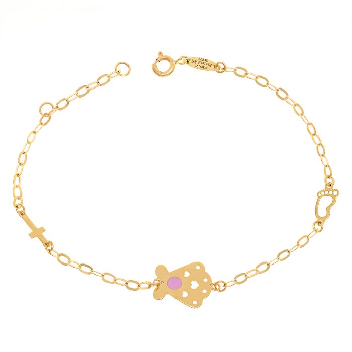 Kid's gold bracelet 9CT with dress HYU0002