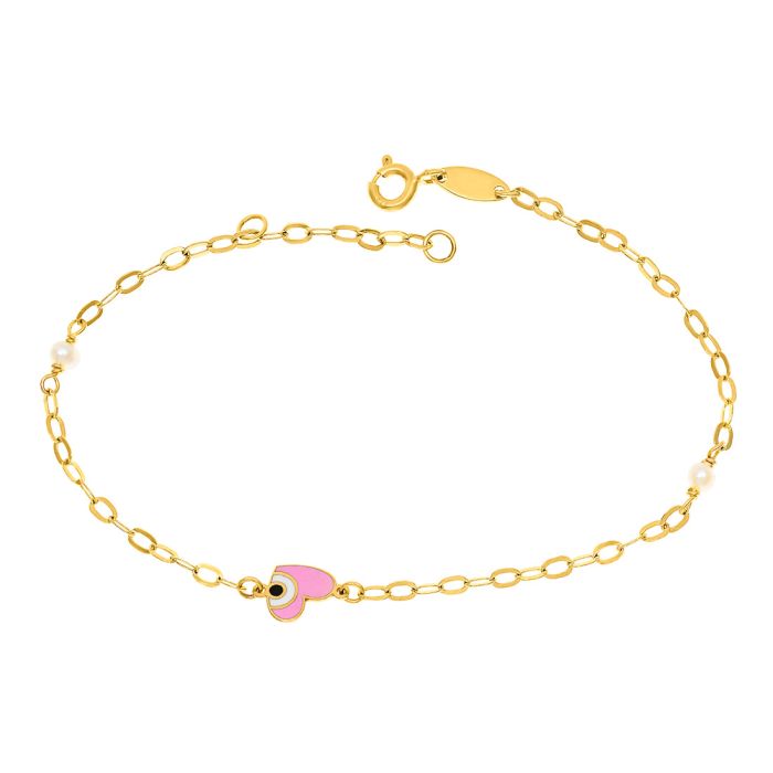 Kid's gold bracelet 9CT with heart HYU0003