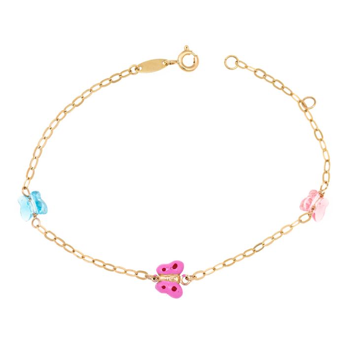 Kid's gold bracelet 9CT with butterfly HYU0006