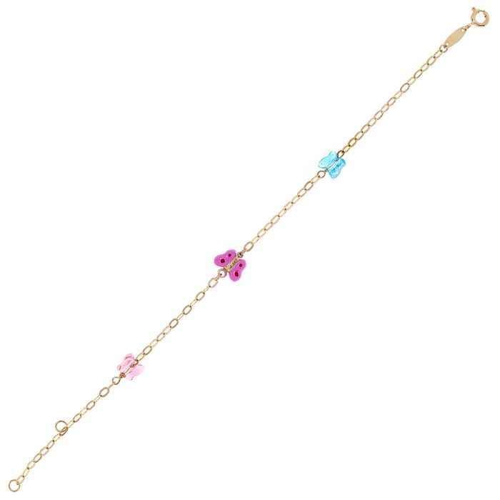 Kid's gold bracelet 9CT with butterfly HYU0006