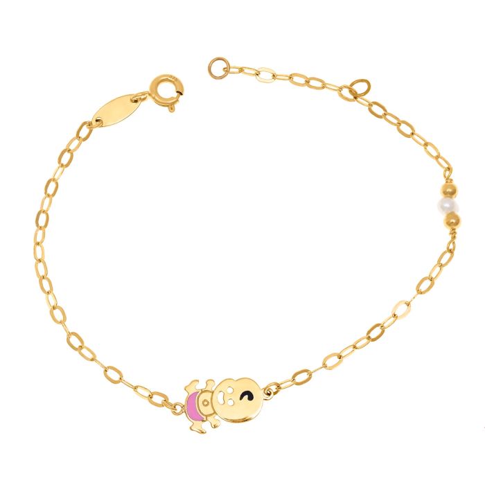 Kid's gold bracelet 9CT with little baby HYU0009