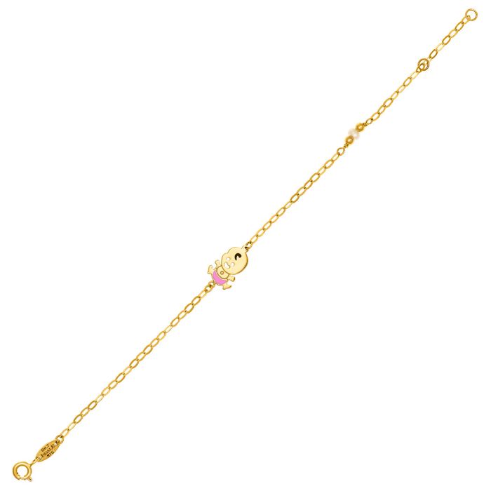 Kid's gold bracelet 9CT with little baby HYU0009