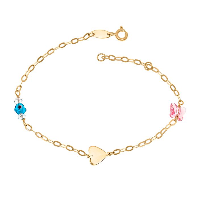 Kid's gold bracelet 9CT with heart HYU0010