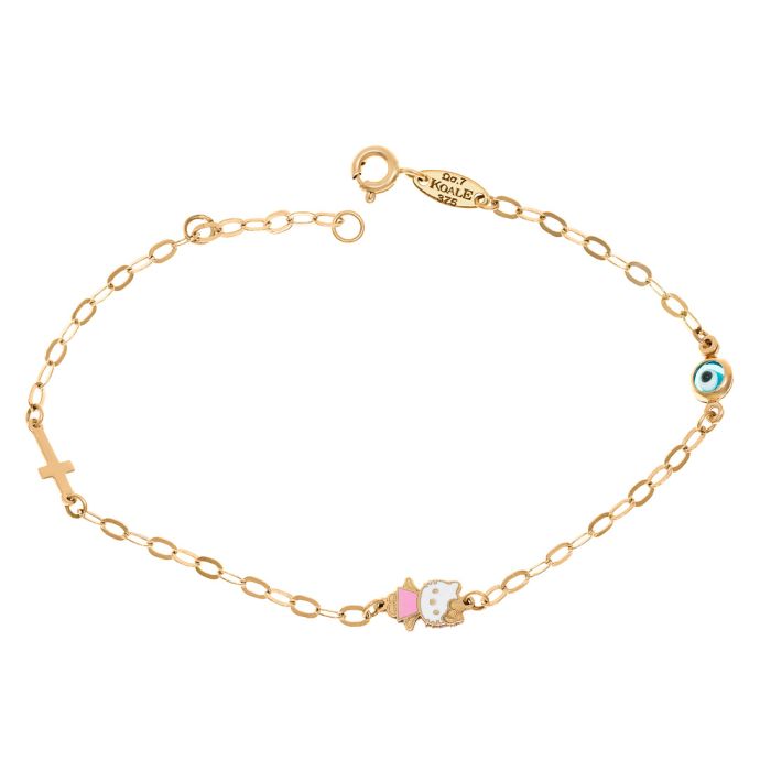 Kid's gold bracelet 9CT with Hello Kitty HYU0023