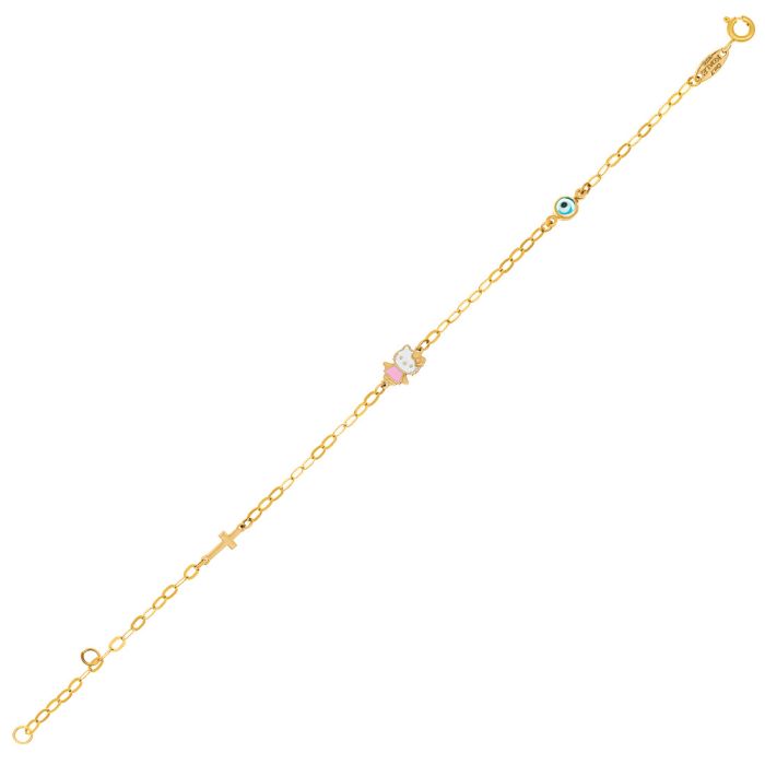 Kid's gold bracelet 9CT with Hello Kitty HYU0023
