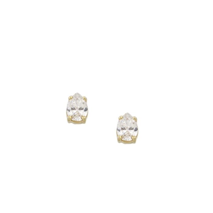 Earrings stud in yellow gold with zirkon 9CT HSU0020