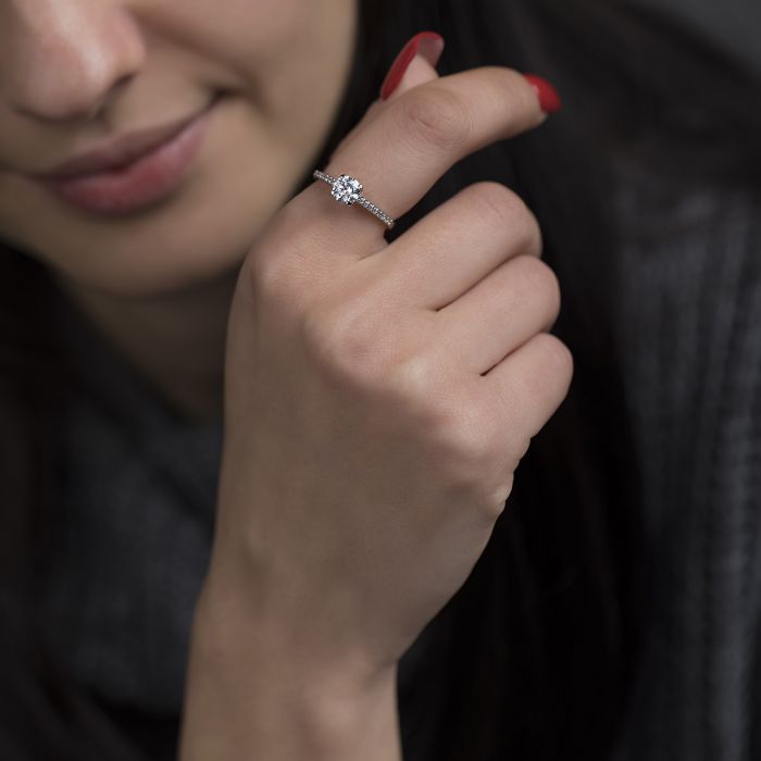 Women's engagement ring 14CT with zircon IDU0026 