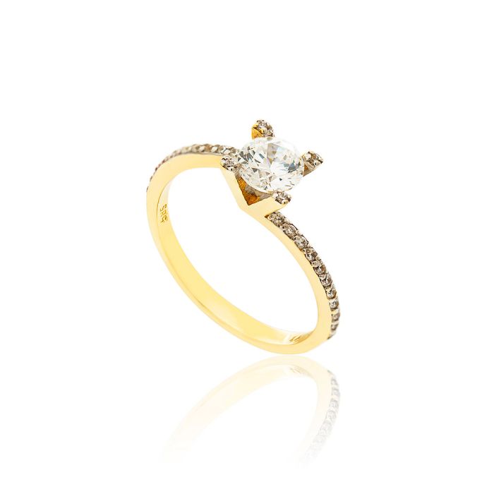 Women's engagement gold ring 14CT with zircon IDU0034 