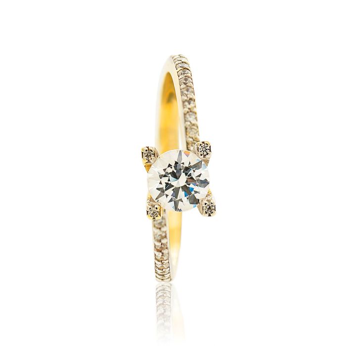 Women's engagement gold ring 14CT with zircon IDU0034 