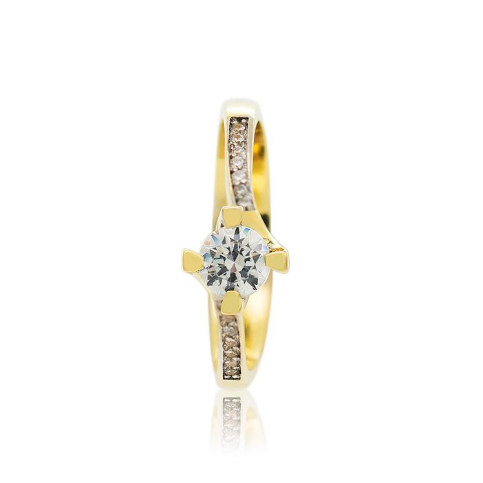 Women's engagement gold ring 14CT with zircon IDU0035