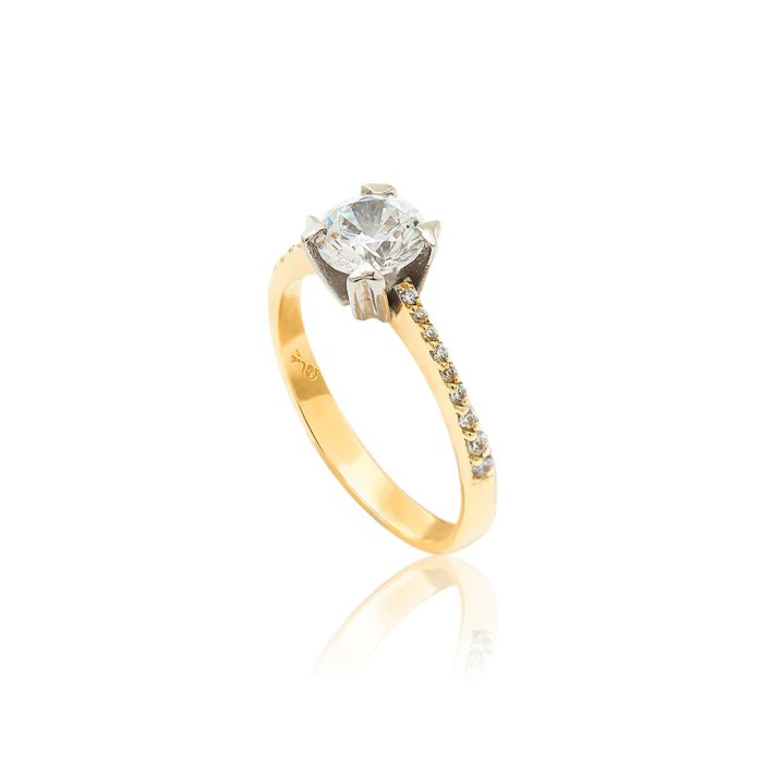 Women's engagement gold ring 14CT with zircon IDU0037