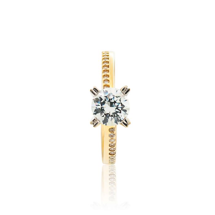 Women's engagement gold ring 14CT with zircon IDU0039