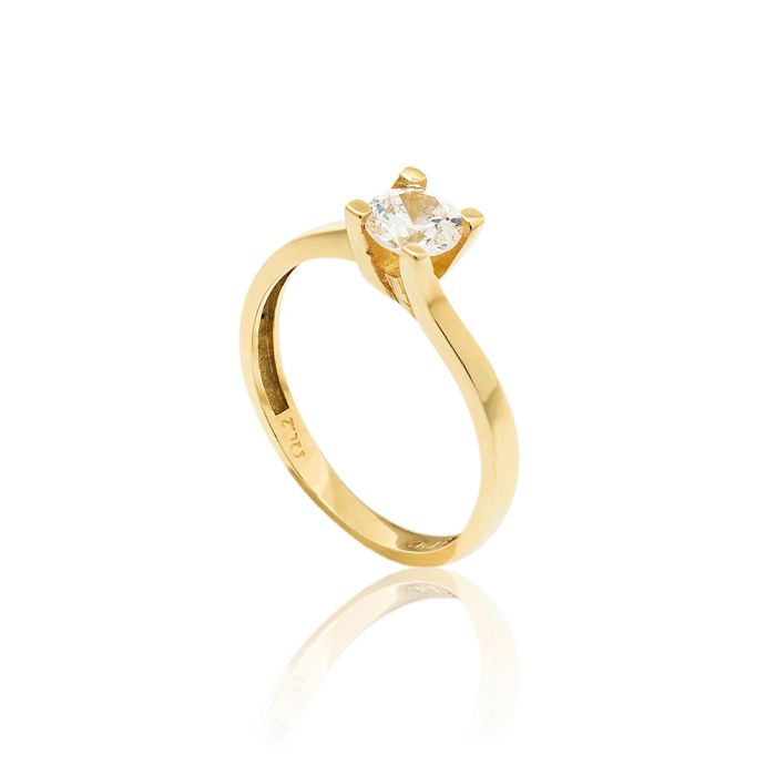 Women's engagement gold ring 14CT with zircon IDU0043