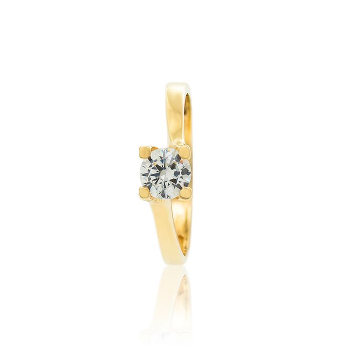 Women's engagement gold ring 14CT with zircon IDU0043