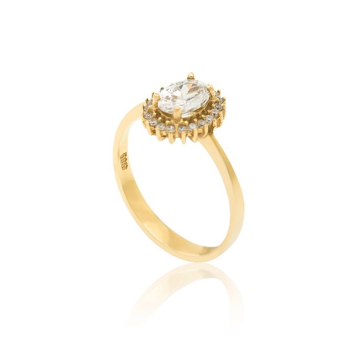 Women's gold rosette ring 14CT IDU0047