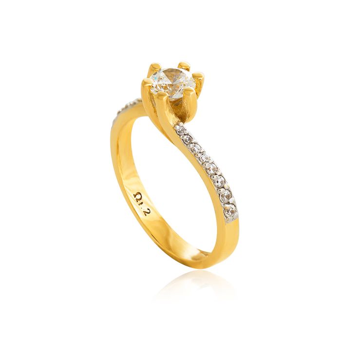 Women's engagement gold ring 14CT with zircon IDU0060