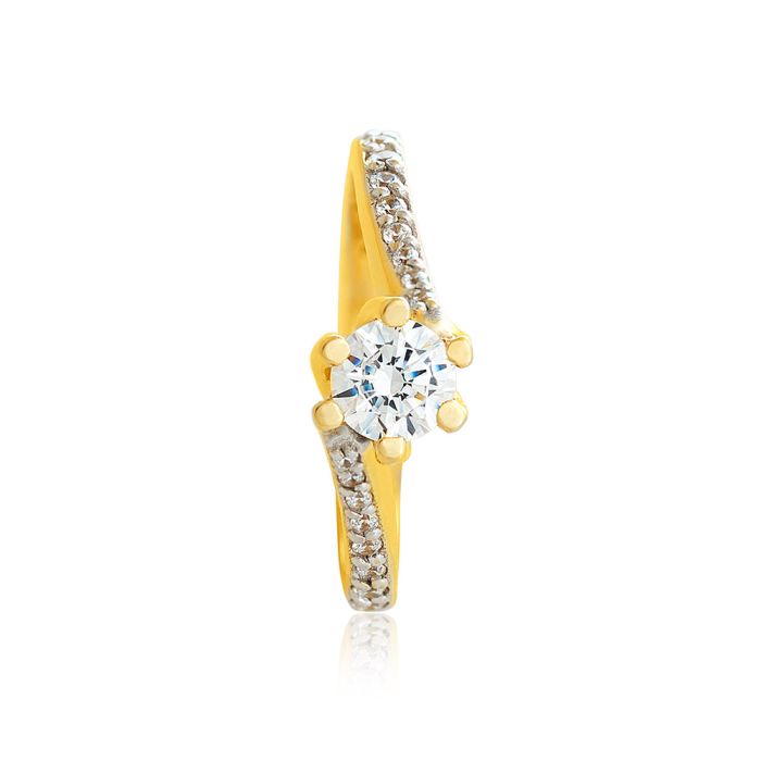 Women's engagement gold ring 14CT with zircon IDU0060