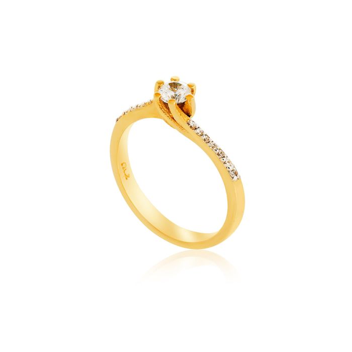 Women's engagement gold ring 14CT with zircon IDU0061